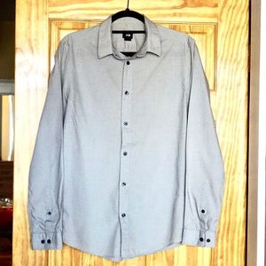 H&M Easy Iron Grey Button Up M